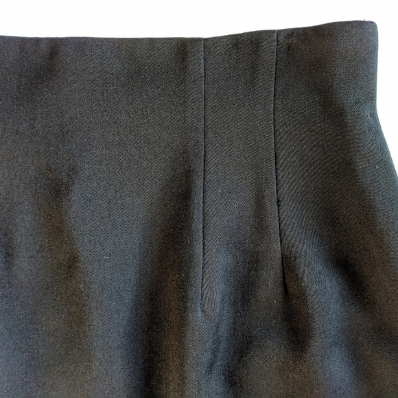 Vintage Ann Taylor Black Pencil Skirt Classic Wool - Picture 6 of 8